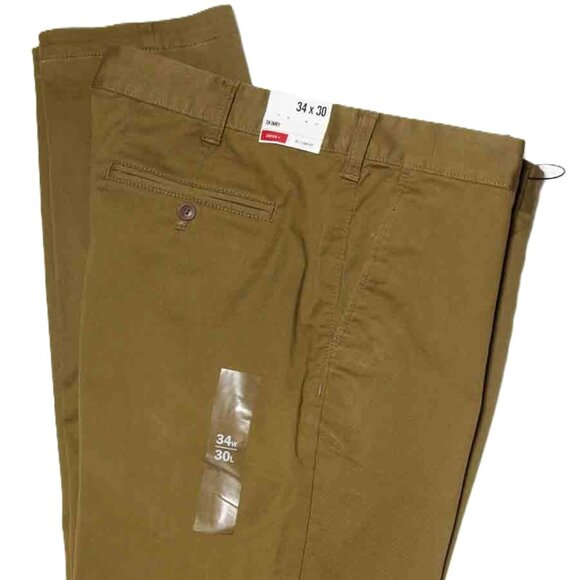 NEW Express Skinny Fit Chinos Pants Brown Stretch ACTUAL SIze 36 X 29 - Picture 1 of 2